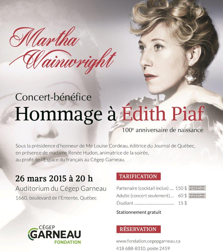 Concert-bénéfice Hommage à Édith Piaf (Martha Wainwright)