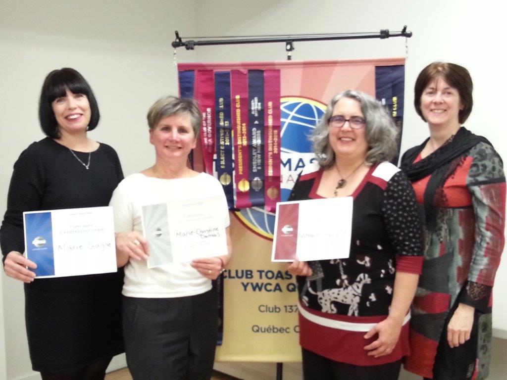 CLUB TOASTMASTERS YWCA QUÉBEC: L’ART D’IMPROVISER