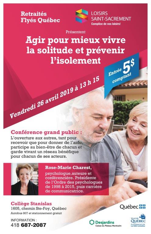 CONFÉRENCE-RENCONTRE MIEUX VIVRE LA SOLITUDE ET PRÉVENIR L’ISOLEMENT