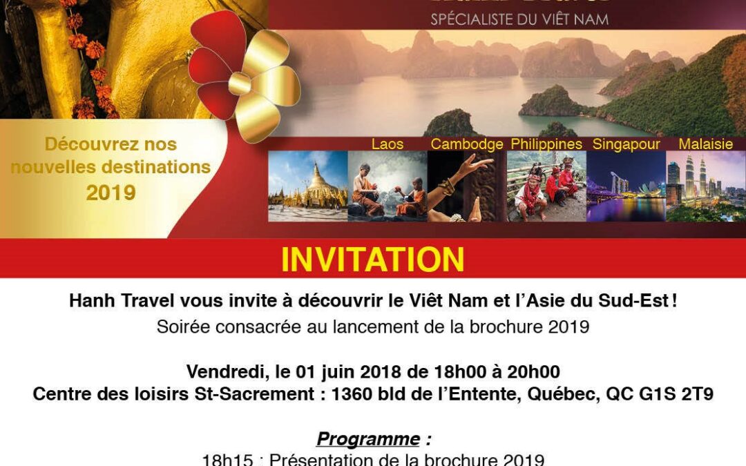 INVITATION : Lancement de la brochure 2019 (à Québec) !